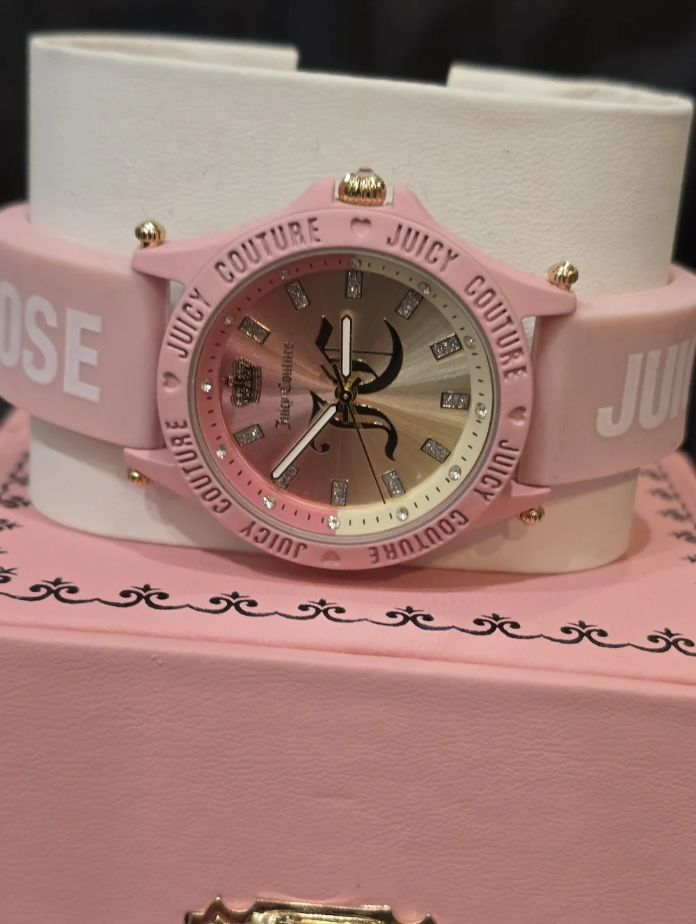 Juicy Couture Choose‎ Juicy Logo Accent Ombre Face Silicone Band Watch